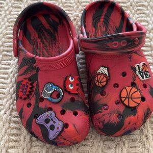 Kids size 1 CROCS with Fun Charms